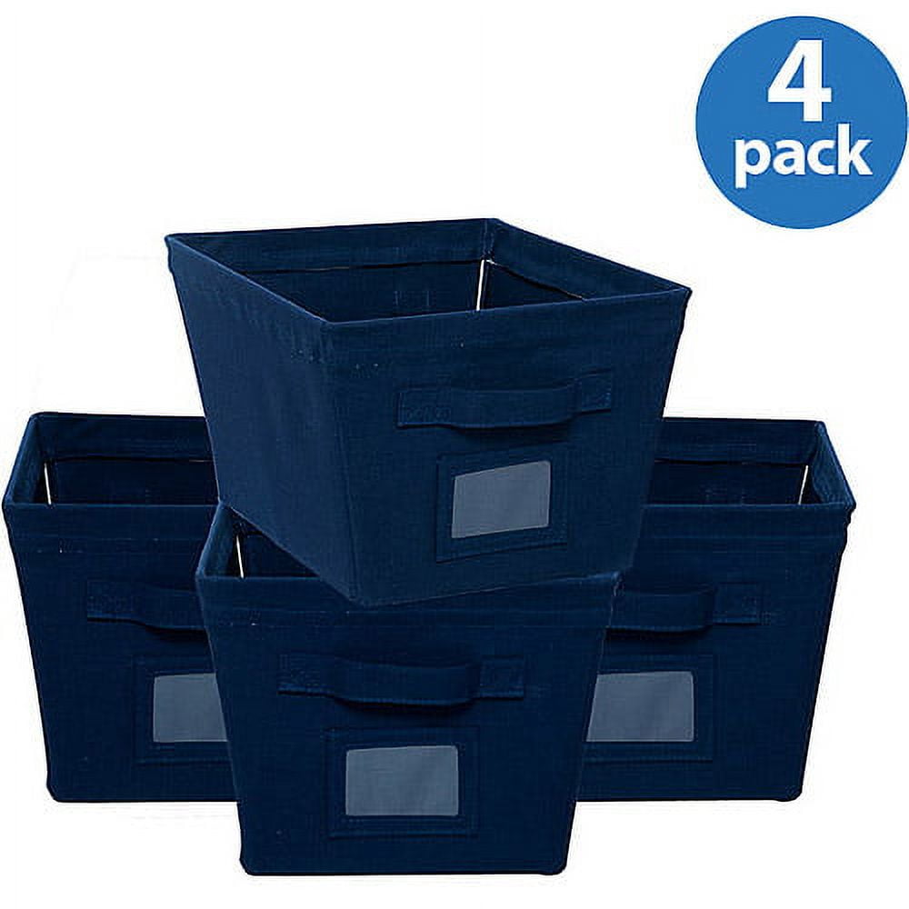 Canvas Bins Blue, Set of 4