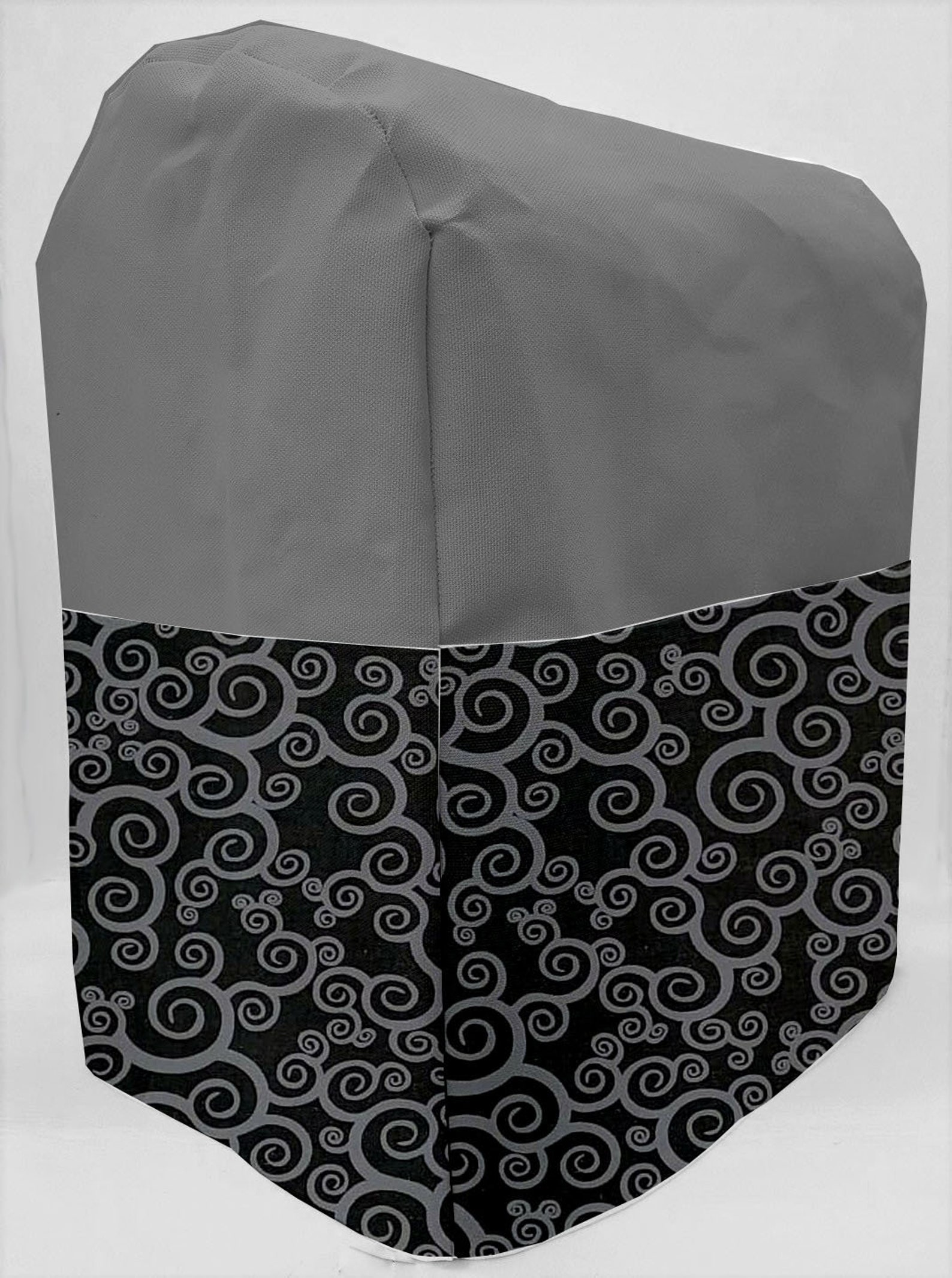 Canvas Black & Gray Scroll Damask Cover Compatible with Kitchenaid Stand Mixer by Penny's Needful Things (Gray, 3.5 qt Artisan Mini Tilt Head) - image 1 of 2