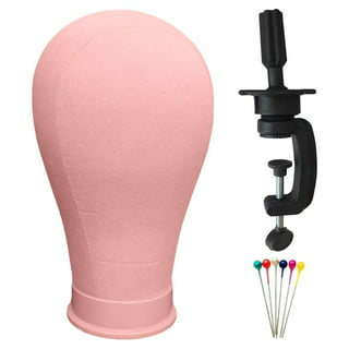Adolfo Design Canvas Head for Wig Styling, Making and Display, Mannequin  Stand with Clamp Mount Hole, 20 Head Circumference, 