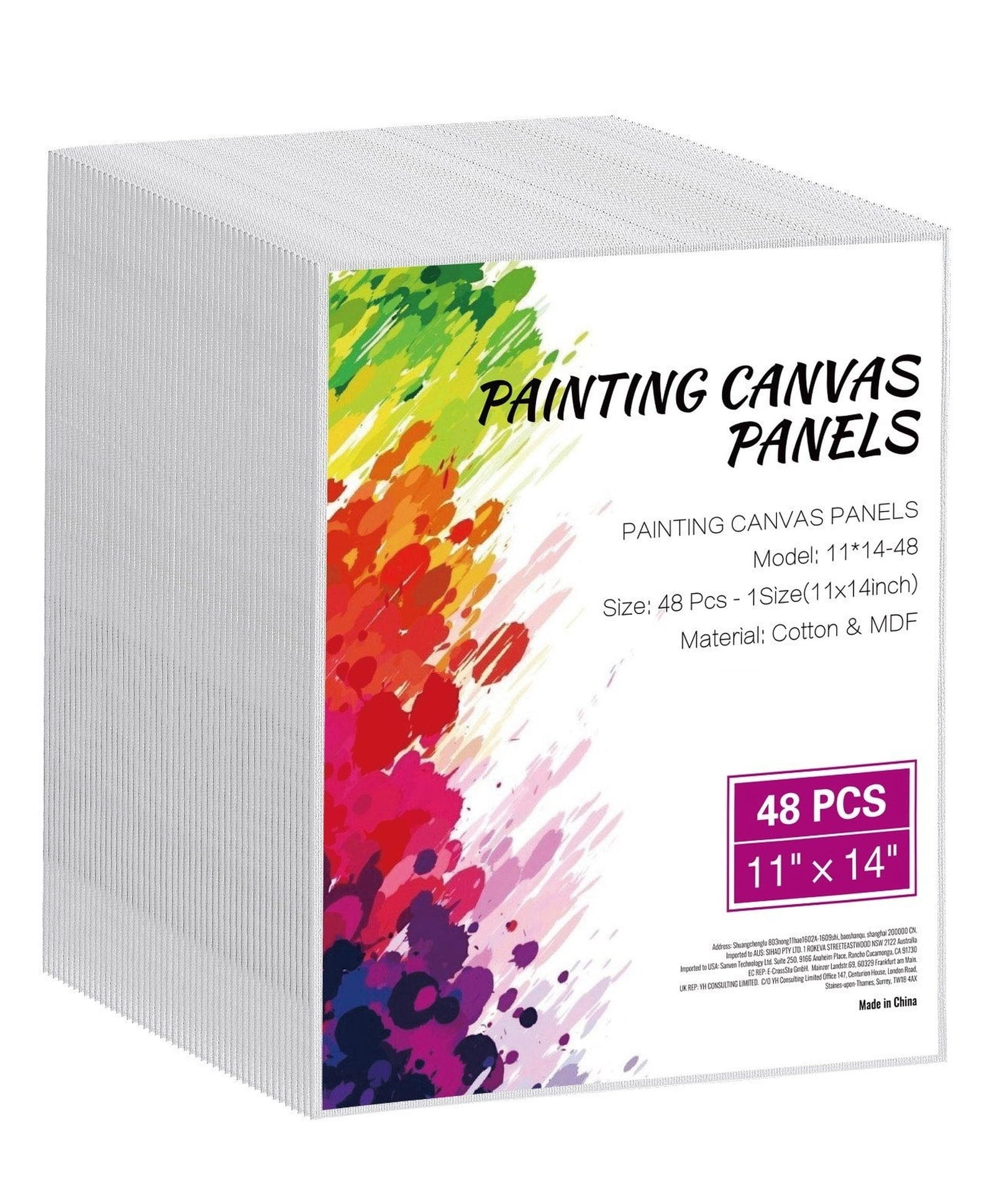 Canvas Boards for Painting 48 Pack 11x14 Inch - Blank Canvas Panels for ...