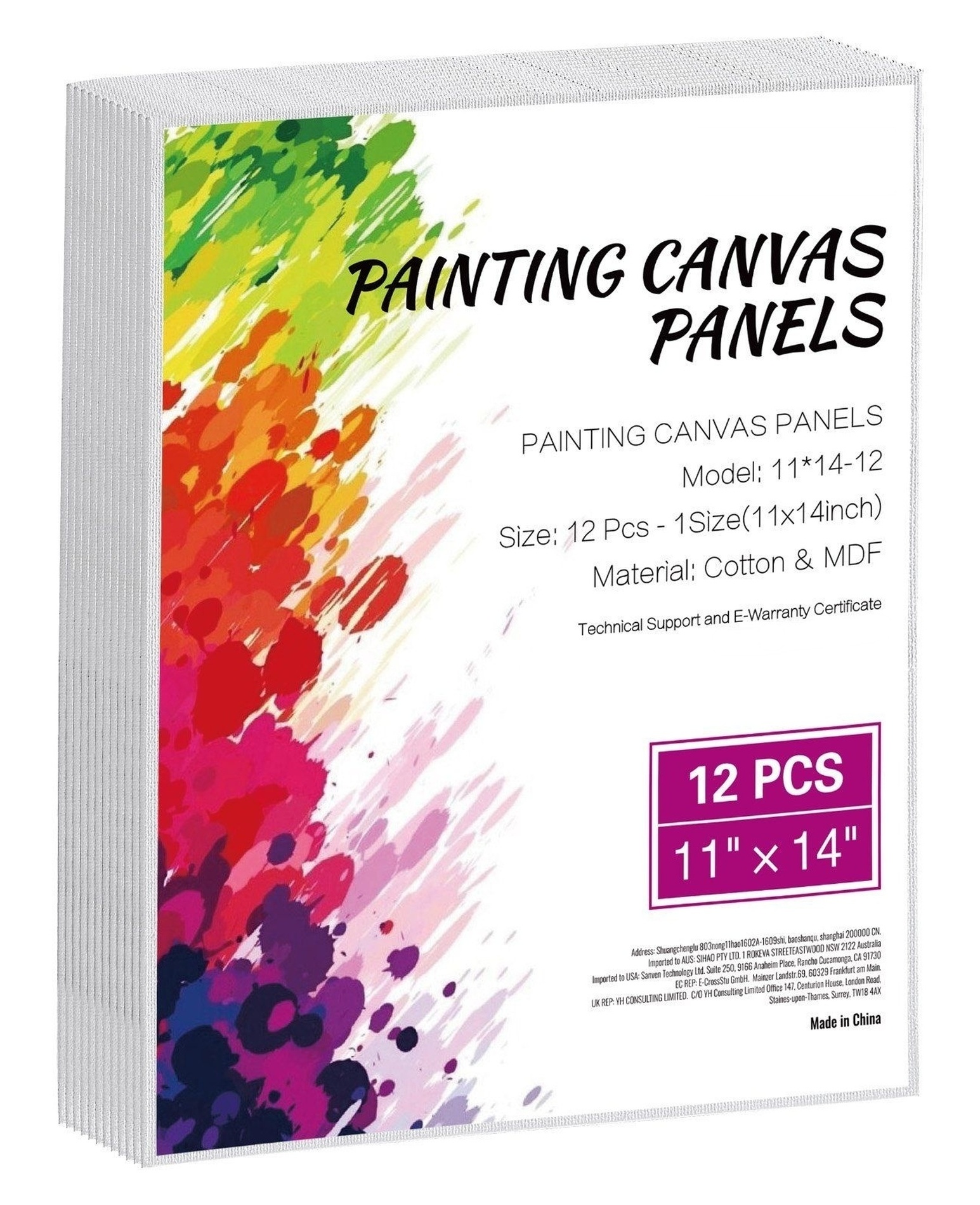 Canvas Boards for Painting 12 Pack, 11x14 Inch Blank Canvas Panels, Painting Canvases for Acrylic, Oil, Watercolor - Beginner Artist Supplies