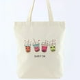 thumbnail image 1 of Canvas Boba Tote Bag Zipper with a Boba Keychain, 1 of 6