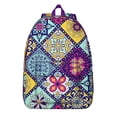 thumbnail image 1 of Canvas Bohemian Print Backpack for Teen Girls, Roomy Boho Style Bookbag with Multiple Pockets, Durable School College Backpack for Women, Perfect Gift for Students, 1 of 5