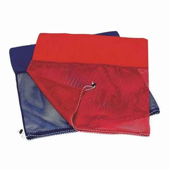 Canvas-Bottom Mesh Ball Bag 32" x 36", Red