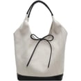 thumbnail image 1 of Canvas Bucket Bag for Women Bow Shoulder Bags Top-Handle Satchels Bags Cute Hobo Bag Purses Tote Handbags, 1 of 5