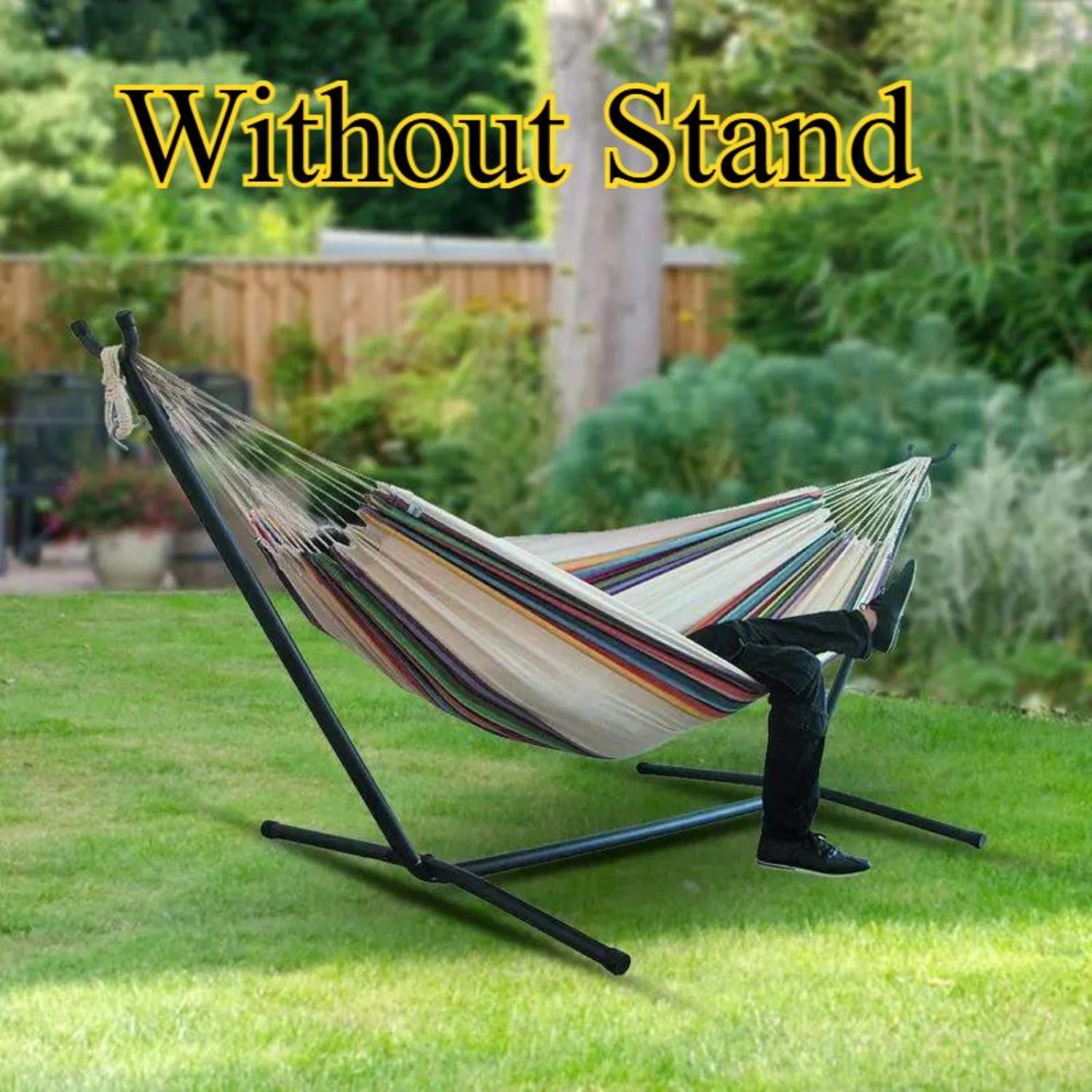 Canvas Camping Hammock Double Widened Single Hammock Chair Without Stand for Outdoor Enthusiasts(Without Stand)
