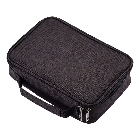 Canvas Carrier, 72 Slot 6-Compartment Multi-Partition Organizer, Detachable Strap Woven Fabric Carry Case with Metal Zip, Suitable for Work Desk Workshop Tool Gear Travel Set Storage