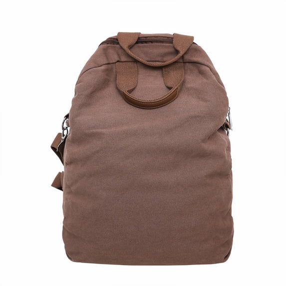 Canvas Casual Adjustable Daypack, Lightweight Travel Rucksack For Women And Men For Daily Commute (Coffee)