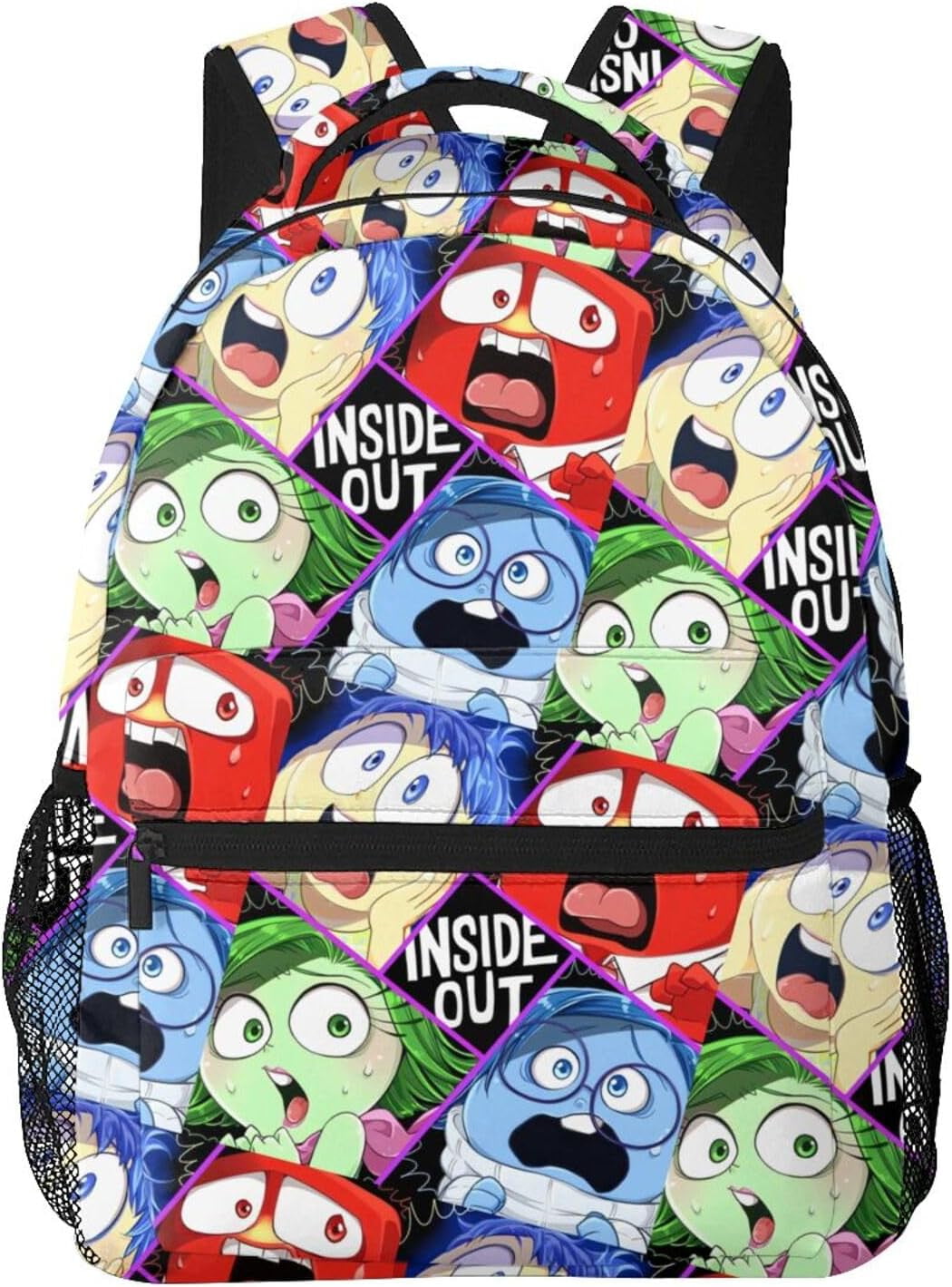 WAMLMART Canvas Casual Backpacks Anime Inside Out Backpack Lightweight Funny Daypack Travel Bags Gym Daypack