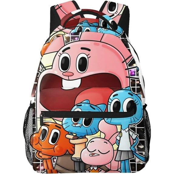 Canvas Casual Backpacks Anime The Amazing World of Gumball Backpack Lightweight Funny Daypack Travel Bags Gym Daypack