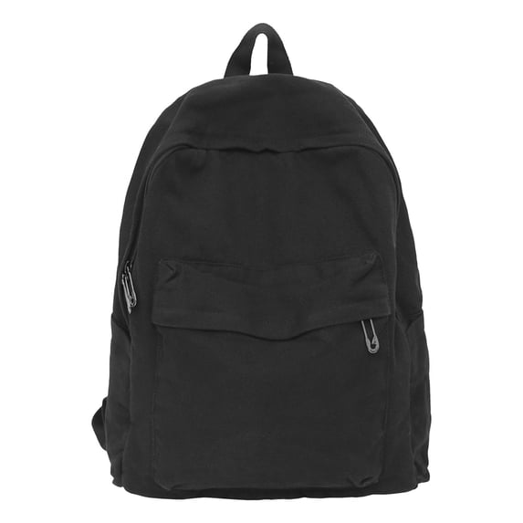Canvas Casual Daypack Rucksack For Women Or Men, Cute College Laptop Bag And Lightweight Travel Backpack For Daily Commute (Black)