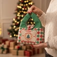 thumbnail image 1 of Canvas Christmas Gift Bag with Handles, Cloth Tote Bag for Holiday Gift Wrapping and Storage, Reusable Festive Party Favor Bag for Small Presents(Green), 1 of 6