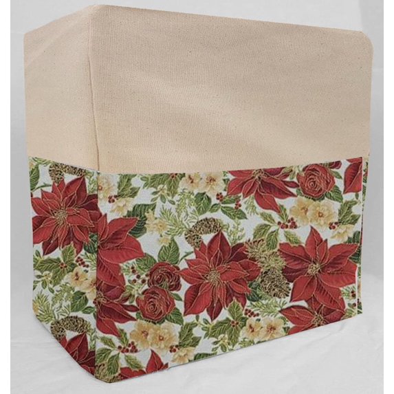 Canvas Christmas Poinsettia Bread Machine Cover by Penny's Needful Things (Natural)