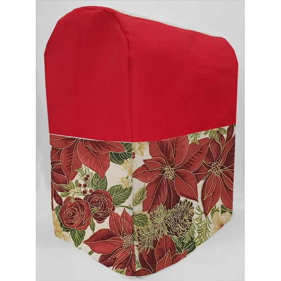 Canvas Christmas Poinsettia Cover Compatible with Sunbeam Heritage Series 4.6qt Mixmaster by Penny's Needful Things (Red)