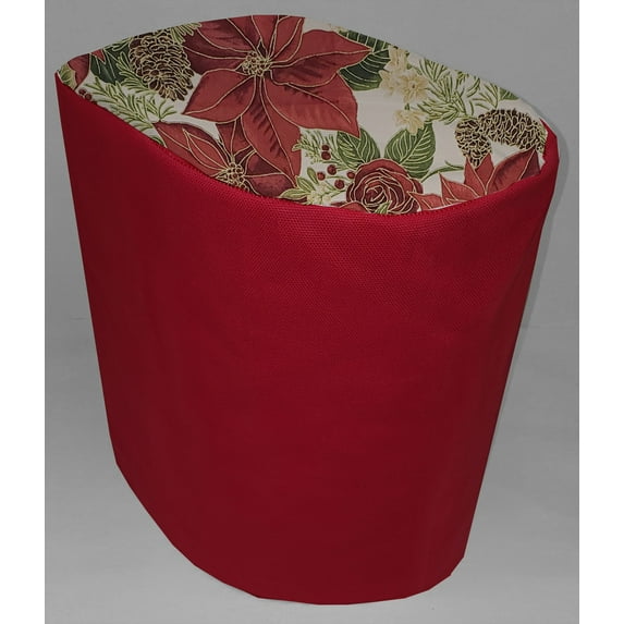 Canvas Christmas Poinsettia Food Processor Cover by Penny's Needful Things (Red, Large)