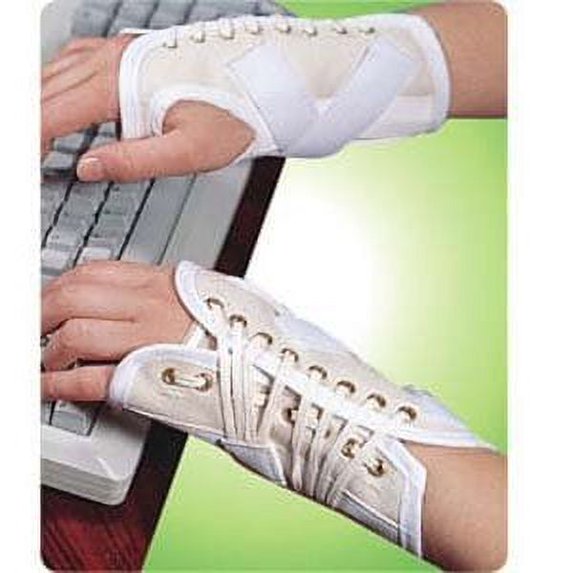 Canvas Cock Up Splint Left Hand, Pull & Lace-up Closure, Large