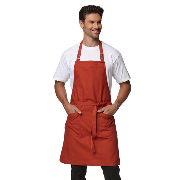 Canvas Cooking Apron Rust Red 1 Pack Waterproof Professional Unisex Use