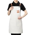 thumbnail image 1 of Canvas Cross Back Chef Cotton Aprons for Men Women with Large Pockets, 1 of 3