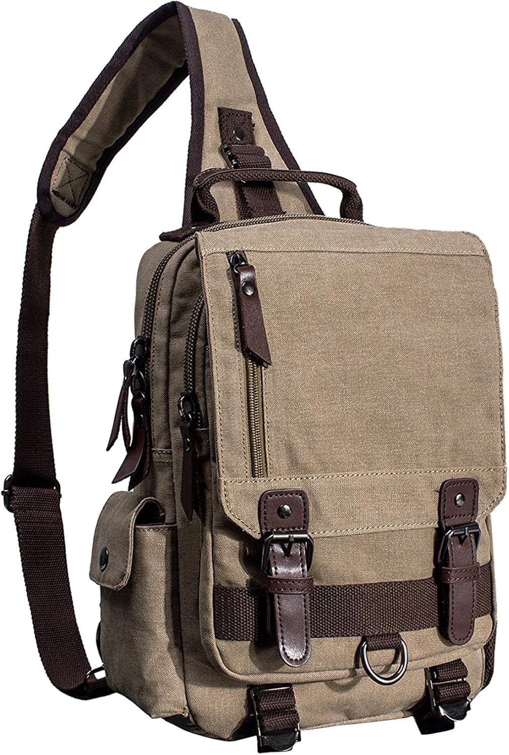 Canvas Cross Body Messenger Bag for Men Women Sling Shouler Backpack ...