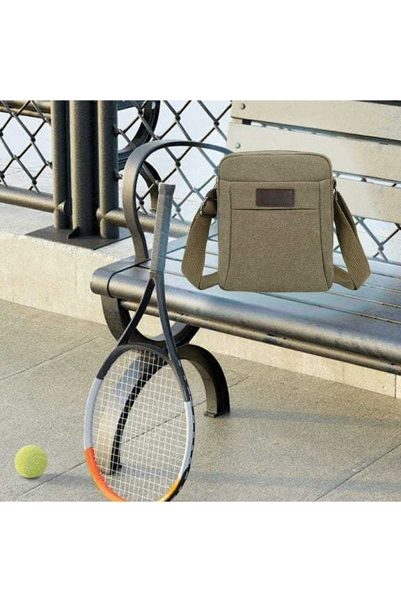 Canvas Crossbody Bag for Men, Casual Shoulder Messenger Bag with Large Capacity, Durable Travel and Walking Bag, Everyday Canvas Satchel for Work, School and Market