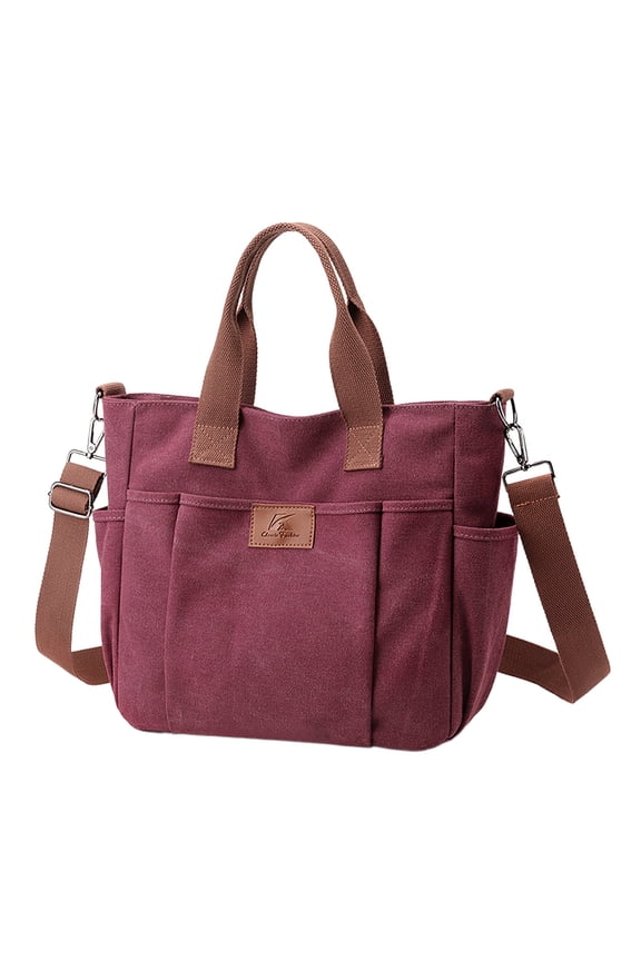 Canvas Crossbody Bags for Women Hobo Handbags Multi Pocket Compartment Tote Purse Medium Satchel