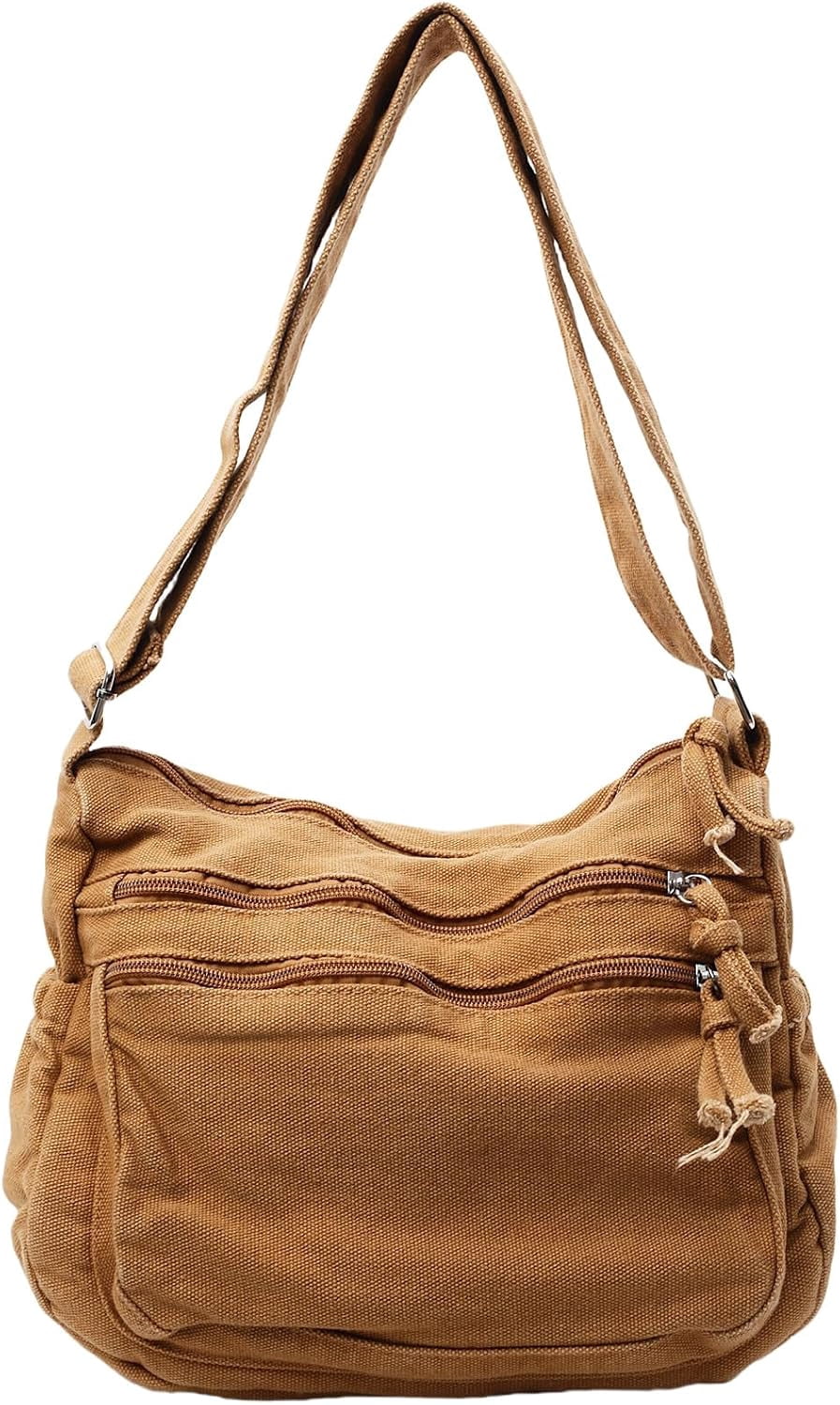 Canvas Crossbody Bags for Women Men Tote Shoulder Purses with Zipper Pockets Women's Messenger Handbags Purse