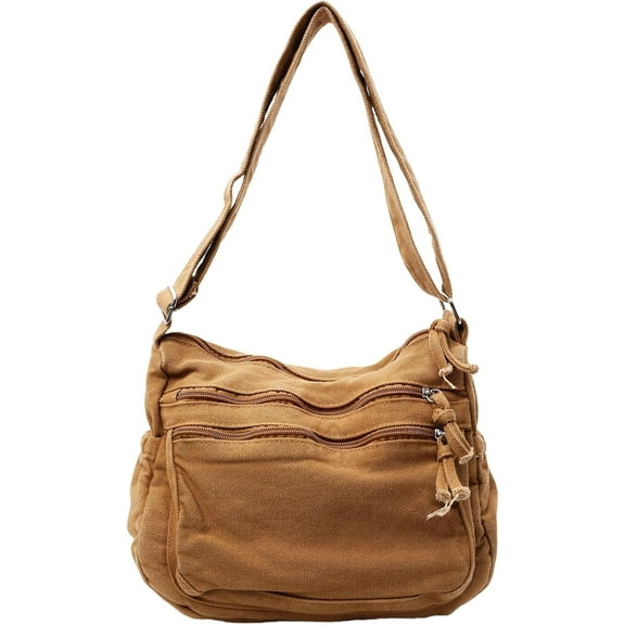 Canvas Crossbody Bags for Women Men Tote Shoulder Purses with Zipper Pockets Women's Messenger Handbags Purse