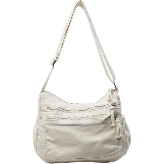 Canvas Crossbody Bags for Women Men Tote Shoulder Purses with Zipper Pockets Women's Messenger Handbags Purse