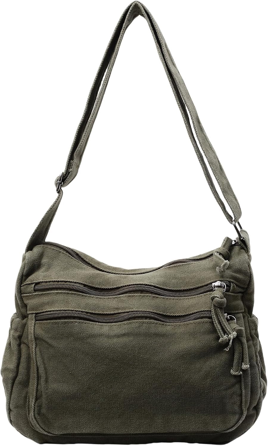Canvas Crossbody Bags for Women Men Tote Shoulder Purses with Zipper Pockets Women's Messenger Handbags Purse