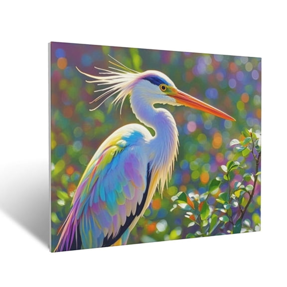 Canvas Decorative Picture Bathroom Wall Art Canvas Paintings Home Decor 16 X 20 Colorful Egret For Living Room Bedroom Kitchen Office