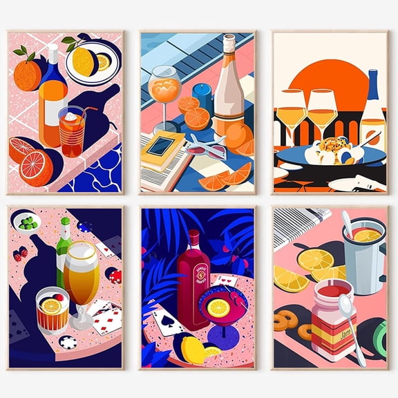 Canvas Dineer Dining Wall Art Print Bathroom Art Posters,Funny Gallery Living Room Wall Decor Pigment Drawing 8x10 inch Unframed