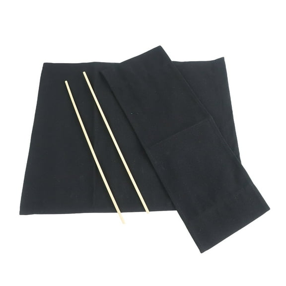 Canvas Director Chair Replacement Seat Cover Set Indoor Outdoor Waterproof Polyester Fabric Foldable Back Kit with Round Rod Support Blue White Stripe(Black)