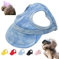 thumbnail image 1 of Canvas Dog Baseball Cap with Ear Holes, Adjustable Dog Sun Hat for Small Medium Large Dogs, Outdoor Dog Hat for Travel, Sun Protection Dog Visor, Summer Headwear Accessories(Cloud Blue, L), 1 of 8