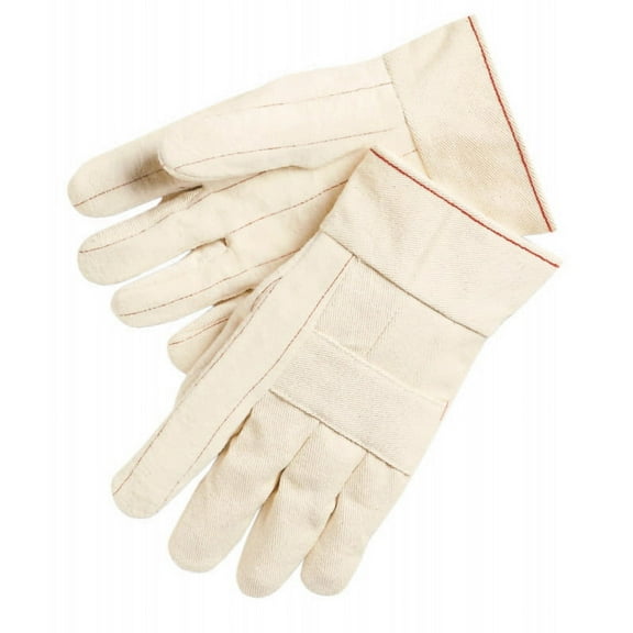 Canvas Double Palm and Hot Mill Gloves, Cotton/Unlined, Large