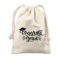 thumbnail image 1 of Canvas Drawstring Graduation Gift Bag Congrats Grad Reusable Pouch for Jewelry Candies and Small Party Favors Class of 2026 Souvenir, 1 of 6