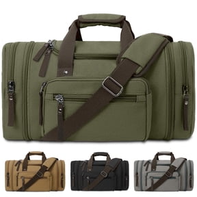 DAKOMM Canvas Duffle Bag 50L, Duffle Bag for Travel Expandable Duffel Bags Waterproof Weekender Overnight Travel Bag Gym Carry On Luggage Bag for Men & Women (Army Green)