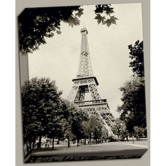 Canvas Eiffel Tower I Travel French France Retro White And Black Vintage Fashionable Durable 8x10