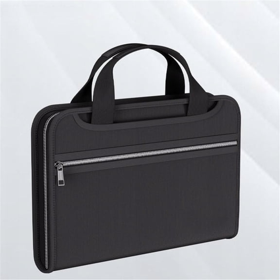 Canvas Expanding Files Organizer, Waterproof Accordion File Organizer with Color Labels, A4 Size,13 Pockets File Folders with Handle, Business Document Bag Briefcase Waterproof Fabric(Black)
