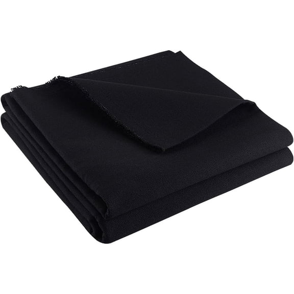 Canvas Fabric 6 x 79 Inch Black Solid Pattern Polyester Cotton Fabric Cut By The Yard For Painting Sewing Furniture Protection Home Decor