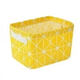 thumbnail image 1 of Canvas Fabric Baby Kids Toy Bin Storage Basket Foldable Toy Storage Organizer Bedroom Decor Nursery Hamper Kids Toy Box Clothes Gift Basket, Yellow, 1 of 5
