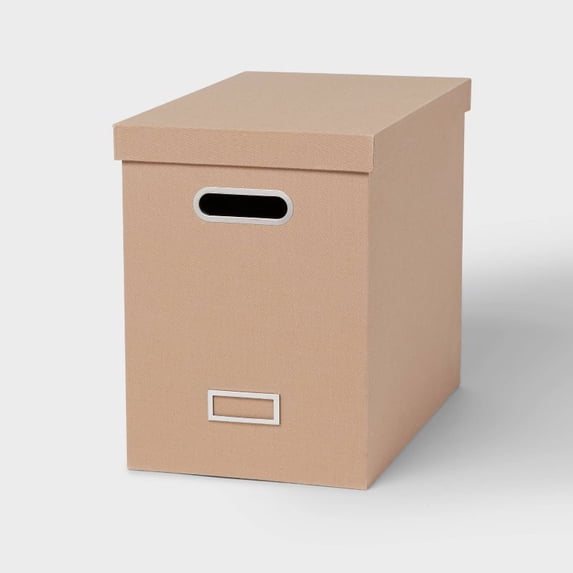 Canvas File Box Light Brown Desk Organizer, Office Storage, Polyester ...