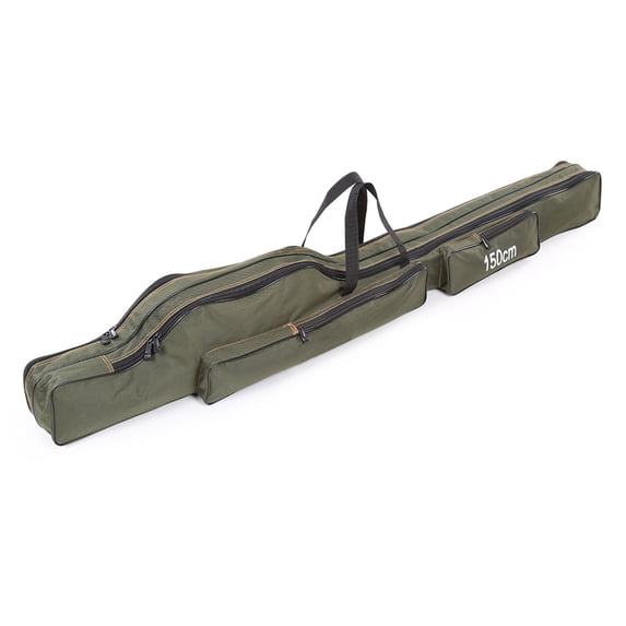 Canvas Fishing Bag Large Capacity Adjustable Shoulder Strap Portable Fishing Tackle Storage Bag For Storing Rods Reels