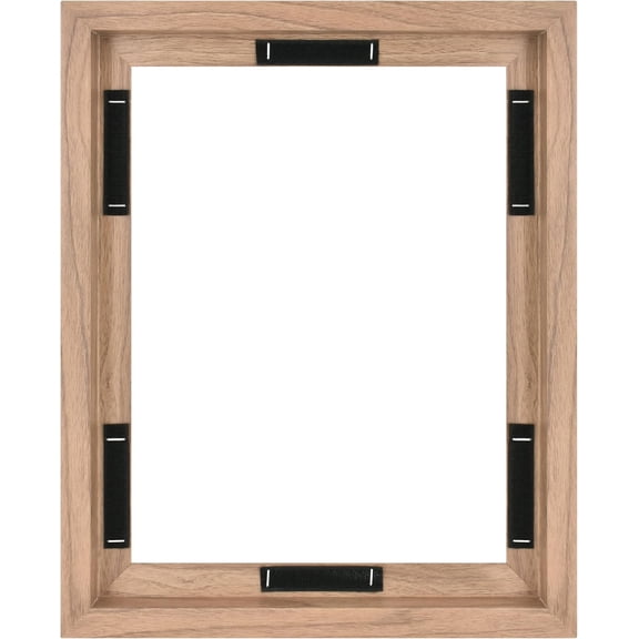 Canvas Float Frames 11x14 Frame, Walnut Woodgrain for Finished Canvases, Vertical & Horizontal Wall Hanging Large with Adhesive for Canvas Paintings (1-Pack)