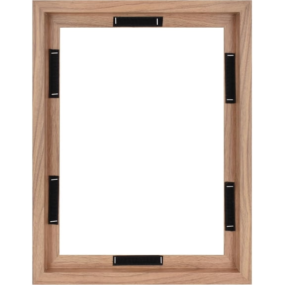 Canvas Float Frames 12x16 Frame, Walnut Woodgrain for Finished Canvases, Vertical & Horizontal Wall Hanging with Adhesive for Canvas Paintings (1-Pack)