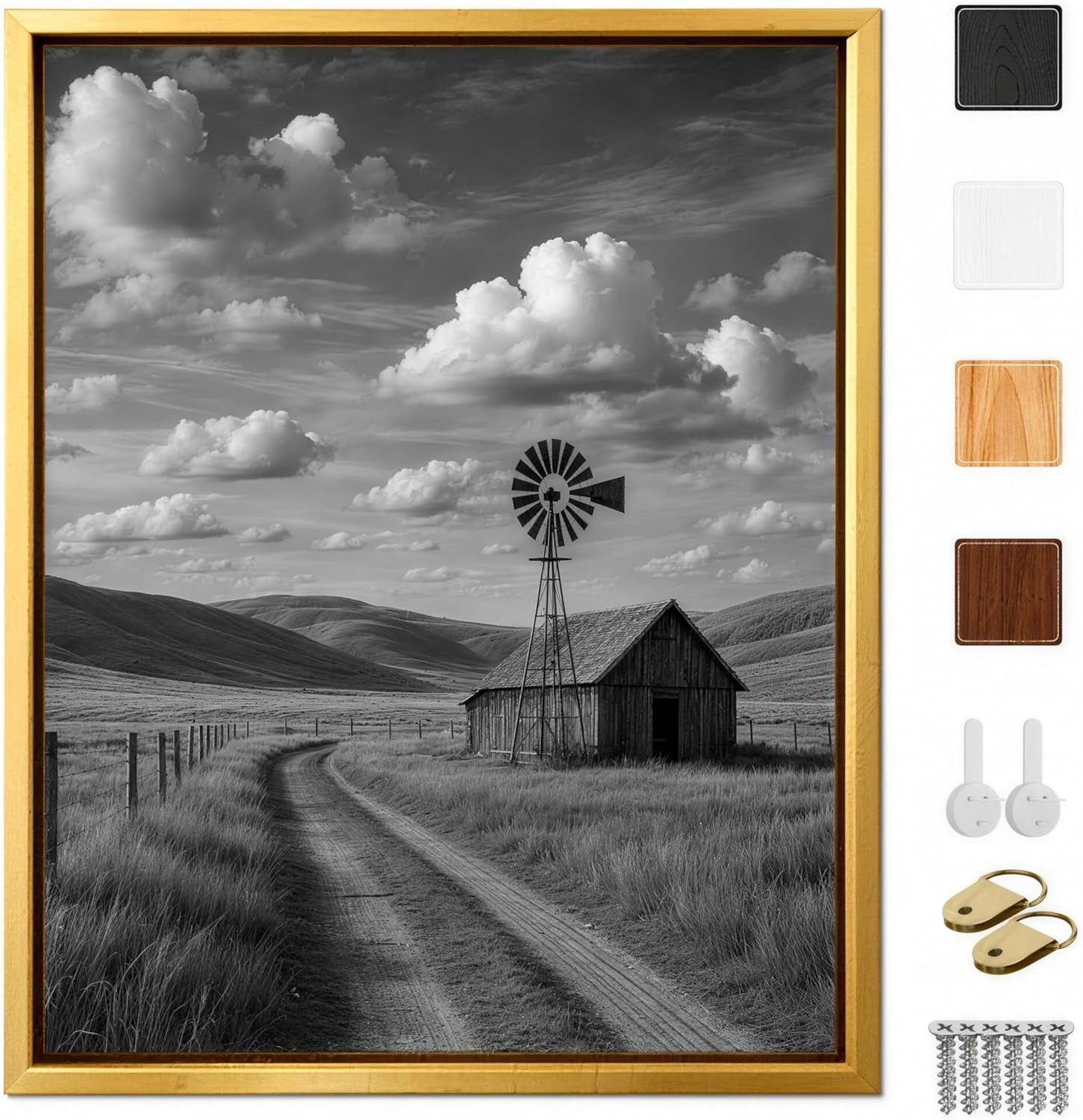 Canvas Floater Frame for 1”–1.25”Deep Gallery Wrapped Canvas, Wood-Look ...