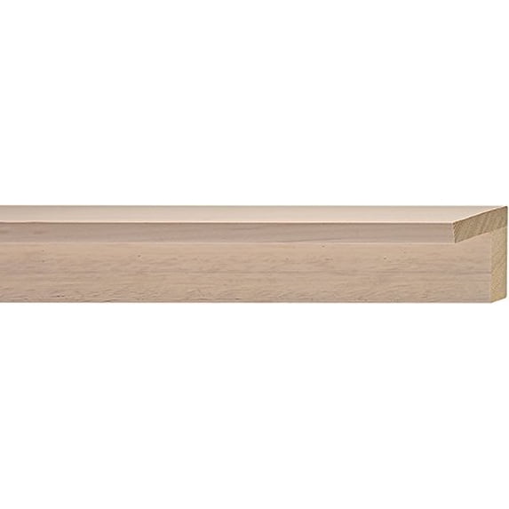 Canvas Floater Frame Moulding (Wood) 18Ft Bundle - Contemporary White Washed Finish - 1.5" Width -