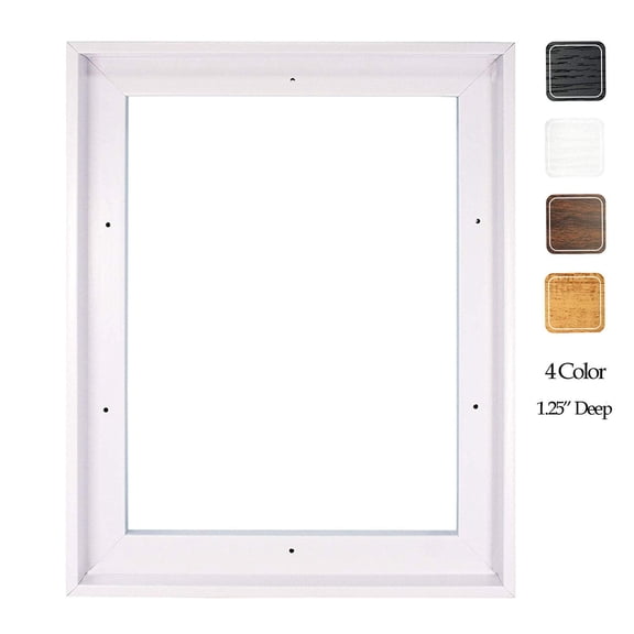 Floating Frame for 16x24 Inch Canvas Painting 1-1/4" Deep, (4 Color) Picture Art Wall Decor, White Frame