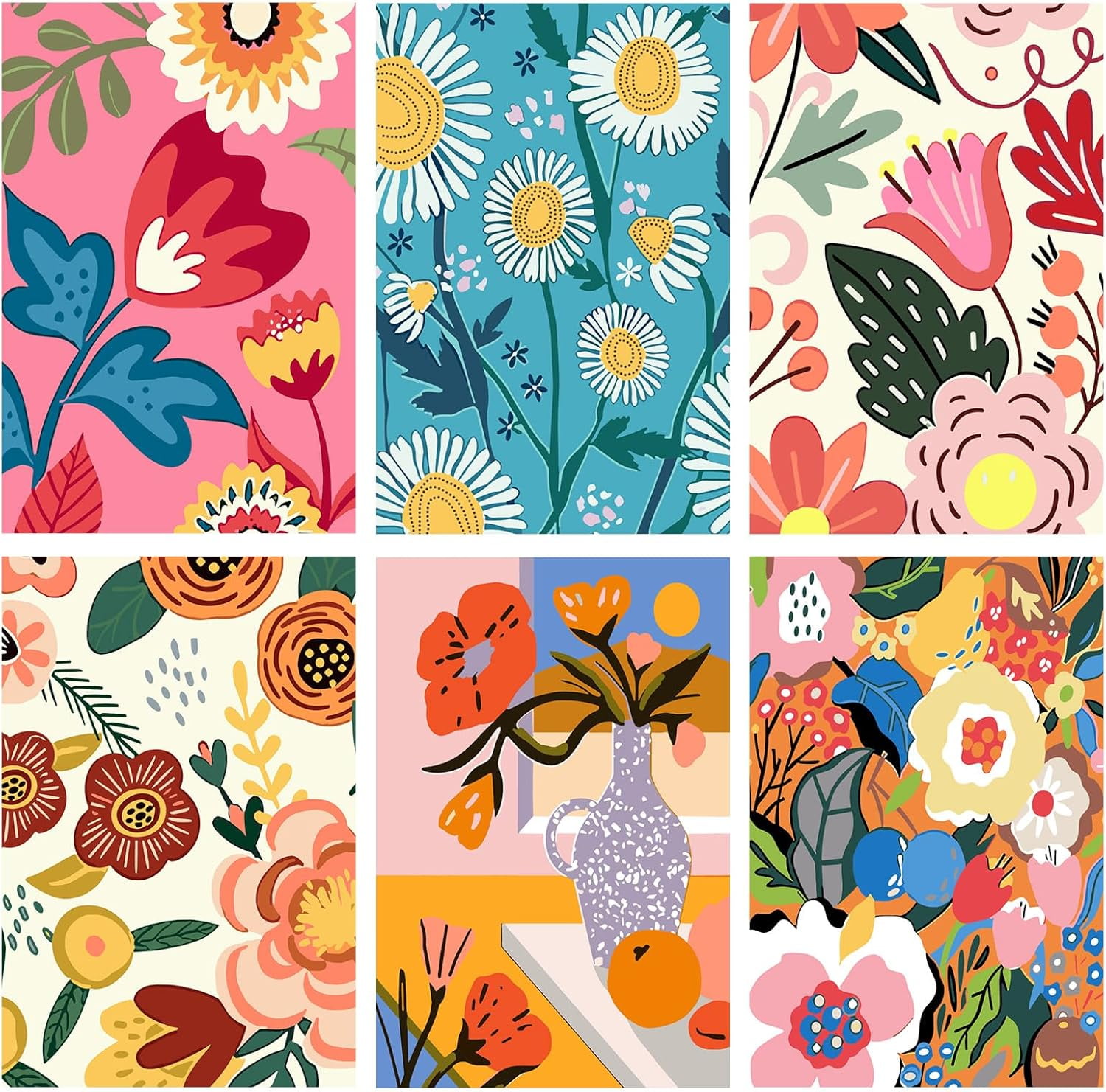 Canvas Flowers Paint by Numbers Kit Adults Adults Colorful Flowers Painting by Number Kits on Canvas Easy Acrylic Arts Crafts Beginners for Gifts Home Decor 8x10 inch Unframed