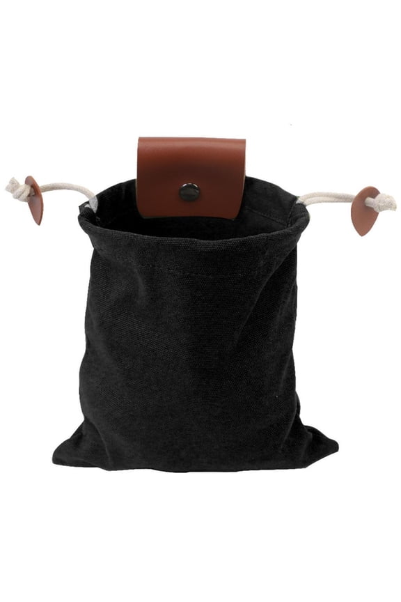 Canvas Foraging Pouch PU1eatherBelt Pouch Fruit Picking Bag with Drawstring Multifunctional Storage Bag Foraging Bag