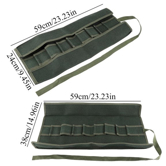 Canvas Garden Tool Roll Bag, Portable Storage For Pruning Shears, Hand Rakes  More